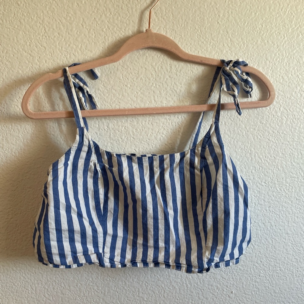 Old Navy Blue and White Striped Top